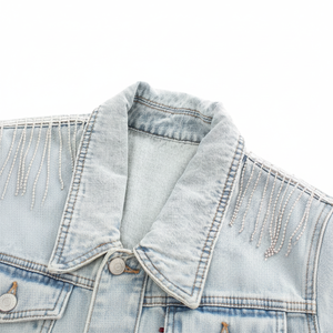 Mejor Precio OEM Mujeres Diseño Personalizado Color Denim 100% Algodón Jean Chaquetas para Mujeres de Pakistán Buena Calidad Directo de fábrica - Product Image 1
