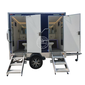 Toilettes portables en fibre de verre à louer, toilettes VIP, toilettes à double porte, toilettes mobiles de luxe, remorque de toilettes extérieures - Product Image 5