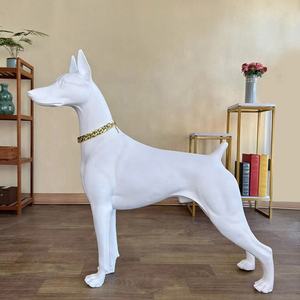 Escultura de Resina de Dóberman <span class=keywords><strong>Inu</strong></span> Personalizable, Dibujada a Mano, <span class=keywords><strong>Estatua</strong></span> de Decoración de Animales Grandes, Decoración de Escritorio para Sala de Estar, Regalo - Product Image 1