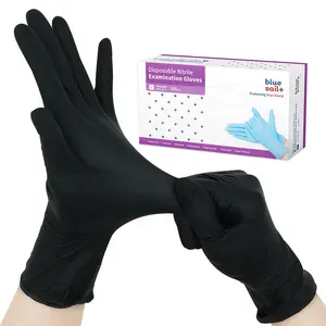 Bluesail Nitrile Gloves Waterproof Touch Screen Anti Chemical Gloves Black Disposable Powder Free Nitrile Gloves For Laboratory