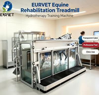 Tapis roulant aquatique haut de gamme EUR VET pour équidés, équipement d'hydrothérapie avec paroi de cabine transparente pour hôpitaux équin et centres d'entraînement