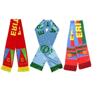 Promotional Traditional Eritrea Scarf Digital Printing With Eritrean Scarves Custom Eritrea Flag Scarf