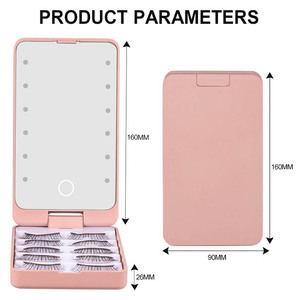 Boîtes d'emballage pour <span class=keywords><strong>cils</strong></span> en gros avec logo personnalisé, <span class=keywords><strong>cils</strong></span> en vison rose, miroir LED, style naturel, <span class=keywords><strong>faux</strong></span> <span class=keywords><strong>cils</strong></span> en grappe, vegan - Product Image 4