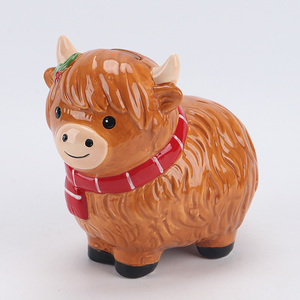 Taza <span class=keywords><strong>de</strong></span> Café <span class=keywords><strong>de</strong></span> Cerámica con Diseño <span class=keywords><strong>de</strong></span> Vaca Highland 3D con Bufanda Roja, Taza <span class=keywords><strong>de</strong></span> Té con Leche Pintada a Mano con Diseño <span class=keywords><strong>de</strong></span> Ganado Escocés, Regalo Festivo Navideño - Product Image 3