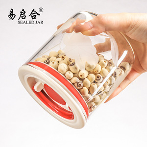 Glass Storage Jar Airtight Cylinder High Borosilicate Food Container With Plastic Lid - Product Image 4