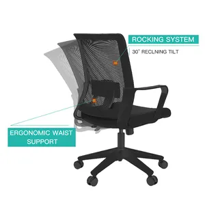 Sandalye üreticisi rahat ucuz bilgisayar örgü döner recliner ergonomik kaliteli kumaş ofis koltuğu