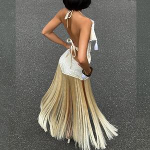 Débardeur court brodé à pompons sexy et décontracté pour femme, avec logo personnalisé de haute qualité, idéal pour l'entraînement - Product Image 2