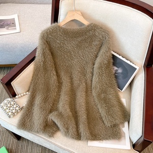 Pullover personalizzato soffice maglioni da <span class=keywords><strong>donna</strong></span> morbidi in lana alla moda maglioni da <span class=keywords><strong>donna</strong></span> maglione largo a maniche lunghe Top da ragazza - Product Image 3