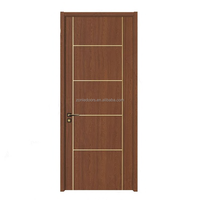 Porte pré-montée en WPC, style Shaker, pour extérieur, entrée principale, chambre et autres espaces intérieurs, design à panneau unique en bois, avec serrure intelligente