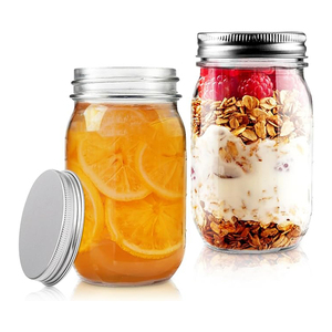 Barattoli Mason in <span class=keywords><strong>Vetro</strong></span> a Bocca Larga da 5oz, 8oz, 12oz, 16oz, 25oz, 33oz con Coperchio, Contenitori Ermetici per Sottaceti e Conserve - Product Image 1