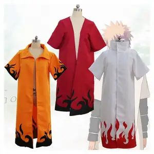 Shippuden Cosplay Cloak 4th and 6th Hokage Cloak Robe White Cape Dust Coat Unisex Fourth Hokage Namikaze Minato Uniform