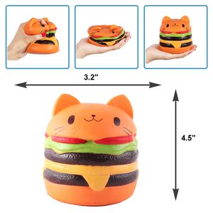 PU giảm căng thẳng Squishy Đồ chơi Jumbo chậm tăng Kawaii mèo bánh hamburger bánh mì thần tài đồ chơi cho tự kỷ ADHD người lớn trẻ em Antistress - Product Image 5
