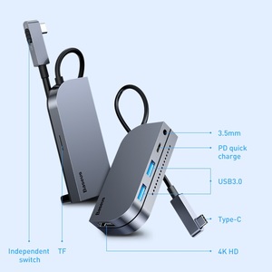 USB C <span class=keywords><strong>HUB</strong></span> 6 en 1 Tipo C a Multi USB 3,0 <span class=keywords><strong>HUB</strong></span> Adaptador para MacBook Pro/Air <span class=keywords><strong>iPad</strong></span> Pro Tablet 4K HD - Product Image 1