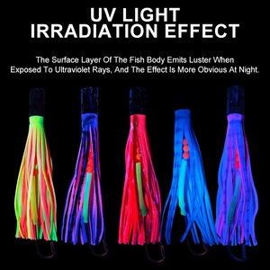 เหยื่อตกปลาโลหะแบบทรอลลิ่ง UV ขนาด 185 มม. น้ำหนัก 87 กรัม สำหรับตกปลาใหญ่ เช่น มาร์ลิน ทูน่า วาฮู ในทะเล - Product Image 3