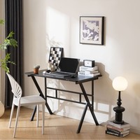 Bureau d'ordinateur moderne et simple avec plateau en PVC et panneau de densité pour la maison, l'étude, le travail et l'e-sport, modèle HD-SR-10