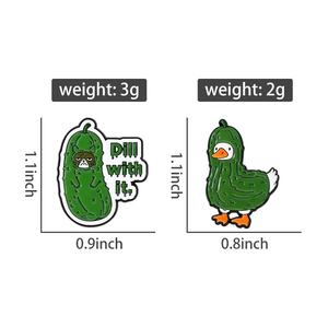 Broche de animales y plantas bonitos, diseño de pepino amargo y pato, pintado, para insignias de boda, accesorios de ropa, pin de cuello, venta al por mayor - Product Image 6