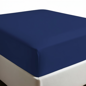 Drap-housse 100% coton bleu taille italienne 120x200cm - Product Image 3