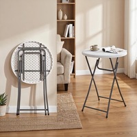 Mesa Plegable Ligera de HDPE con Estructura de Acero, Ideal para Picnic, Comedor, Café al Aire Libre, Conferencias y Bodas