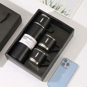 Ensemble de thermos de Noël, bouteilles d'eau isothermes, 3 tasses, ensemble cadeau, couvercle en acier inoxydable réutilisable, isolation thermique 6-12 heures - Product Image 2