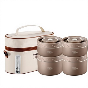 Boîte à lunch isotherme de haute qualité en acier inoxydable pour la maison, avec couvercle, bol à soupe, récipient à porridge, compatible micro-ondes - Product Image 2