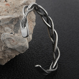Tibetan <b>Silver</b> Snake Pattern Open <b>Cuff</b> <b>Bracelet</b> For Men And Women Fashion Jewelry 28 - Product Image 2