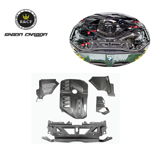 Kit de garnitures de capot moteur et de couvercle de batterie en fibre de carbone sèche pour BMW G80 M3 G82 G83 M4 - Product Image 1