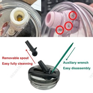 Gobelet isotherme en acier inoxydable de 40 oz avec couvercle anti-fuite, paille intégrée et poignée, compatible porte-gobelet - Product Image 4