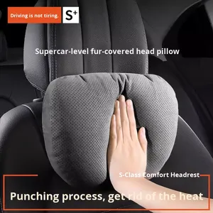 Appui-tête de voiture en daim soutien <span class=keywords><strong>lombaire</strong></span> pour <span class=keywords><strong>Mercedes</strong></span> S confortable perforé respirant cou oreiller intérieur <span class=keywords><strong>coussin</strong></span> voiture oreiller paire - Product Image 4