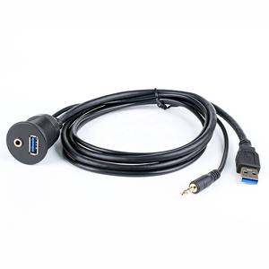 พอร์ต USB <span class=keywords><strong>AUX</strong></span> สำหรับคอนโซลรถยนต์ช่องเสียบ USB สำหรับเครื่องเสียงรถยนต์ USB3.0ต่อสายเคเบิลตัวผู้ไปยังตัวเมีย3.5มม. - Product Image 6