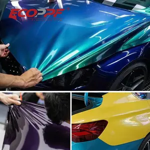 1.52*18 Meter PET Super Gloss Chameleon Metallic Emerald Auto Paint Protection Car Vinyl Wrap Film