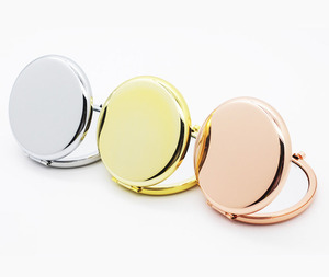 Mini <span class=keywords><strong>espejo</strong></span> cosmético de <span class=keywords><strong>doble</strong></span> <span class=keywords><strong>cara</strong></span> 1X/2X Espejos de maquillaje de bolsillo de Metal de aumento <span class=keywords><strong>con</strong></span> <span class=keywords><strong>luz</strong></span> compacta conveniente para bolsillo de monedero - Product Image 4