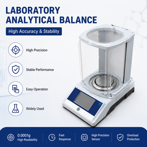 Bilancia Analitica da Laboratorio Santwell BAS-051 0.1mg/100g, Bilancia Digitale di Precisione ad Alta Accuratezza 0.0001g per Laboratori - Product Image 1
