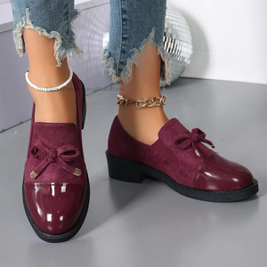 British Style Slip-on Low Ankle Flats Women's Autumn Women's Plus Size Bows Thick <b>Heel</b> 43 - Product Image 3