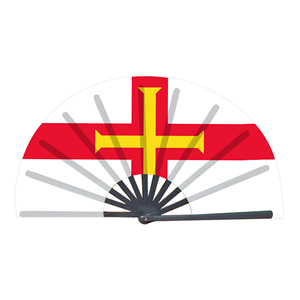 Abanicos Plegables de Bambú con la Bandera de Guernsey al por Mayor, Abanico de Mano para Carnaval, Boda, Festival, Fiesta, Agencia de Viajes - Product Image 1