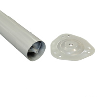 Base de table de jambes de meubles en acier laminées à froid en métal à hauteur réglable de tube rond avec plaques interchangeables