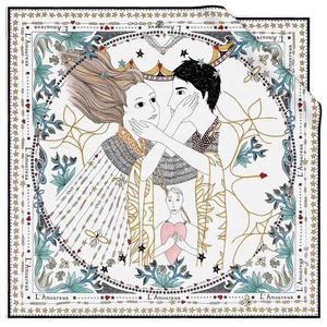 Pañuelo Decorativo Multifuncional de Seda Imitada con Estampado de <span class=keywords><strong>Tarot</strong></span> Personalizado para Mujer, 53 cm, Primavera Verano - Product Image 4