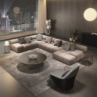 Canapé d'angle moderne et confortable en tissu gris, grand format, avec structure en bois et rembourrage en éponge, prix de gros direct usine pour salon.