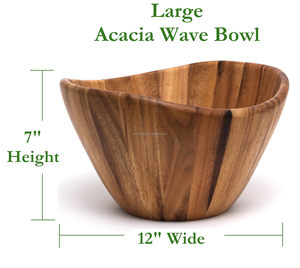 Grand saladier en bois naturel de qualité supérieure <span class=keywords><strong>Bol</strong></span> en bois d'acacia de haute qualité décoratif pour la nourriture Vaisselle mélangeur écologique utile - Product Image 6