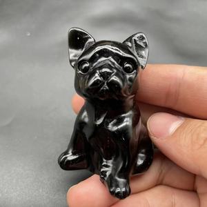 Bouledogues en cristal d'améthyste de 6 cm, sculptures artisanales en pierres naturelles de guérison, cadeaux en cristal - Product Image 4