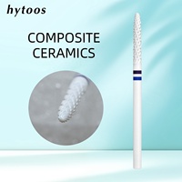 HYTOOS Embouts de ponceuse à ongles en céramique composite de 2 mm pour nettoyage sous les ongles, haute dureté, blanc, embout professionnel pour ponceuse électrique, pour nettoyage des cuticules et élimination du gel