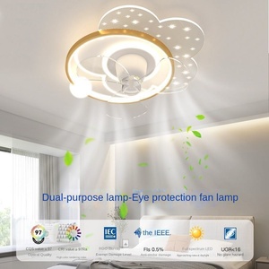 Moderno 360 grados ajustable blanco LED ventilador de techo luz diseño redondo con 3-5 aspas DC AC Motor cuerpo de vidrio - Product Image 3