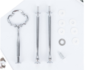 2 Katlı Pasta Standı Metal Kulplar ve Bağlantı Parçaları Katmanlı Tabaklar İçin Donanım Model CSH-004 - Product Image 2