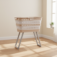 Panier à linge pliable en plastique, panier de rangement pliable en PP+TPE, panier à linge pliable pratique avec pieds
