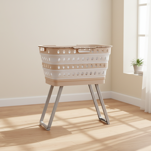 Cesto per Bucato <span class=keywords><strong>Pieghevole</strong></span> in Plastica PP+TPE, Pratico Cesto Portabiancheria Richiudibile con Gambe - Product Image 1