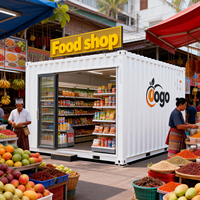 Kiosque de vente au détail en conteneur préfabriqué, étanche et résistant au vent, pour café, hot-dogs, bar de plage, nourriture de rue