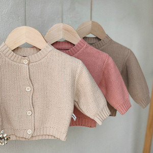 Hot Sale Warm Winter Autumn Coat Solid Color Knitted Cardigans Toddler Boy Girl Clothes Baby Knit Sweater - Product Image 1