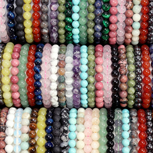 Bracelet ajustable multi-matériaux en perles rondes naturelles de 6 mm, 8 mm, 10 mm, pierres précieuses de guérison, cristal pour femme – Ventes Flash - Product Image 4