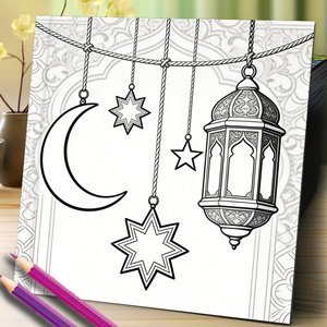 Livre <span class=keywords><strong>de</strong></span> coloriage complet personnalisé pour le Ramadan, motifs imprimés sur mesure, pages d'activités, art islamique, reliure parfaite, papier couché, origine Hunan - Product Image 4
