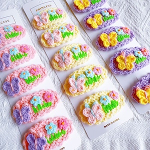 Nieuwe schattige geborduurde kristallen bloem cartoon pastorale stijl fruit haarclip voor meisjes kinder baby bloemen haaraccessoire - Product Image 2