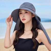 Chapeau de pêcheur pour femme adulte de haute qualité, tendance, pour l'été, avec protection solaire et cache-nuque, idéal pour les voyages, la plage et la pêche, 100% coton